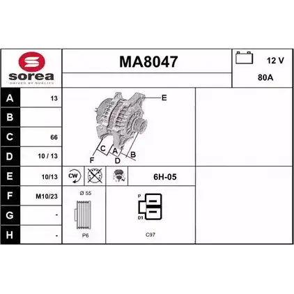 Генератор SNRA MA8047 8YL6G 1228709575 NN 2IOTY изображение 0