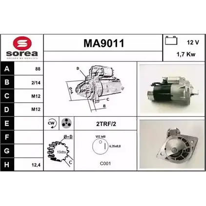 Стартер SNRA MA9011 1228709945 MA901 1 K09PPD изображение 0