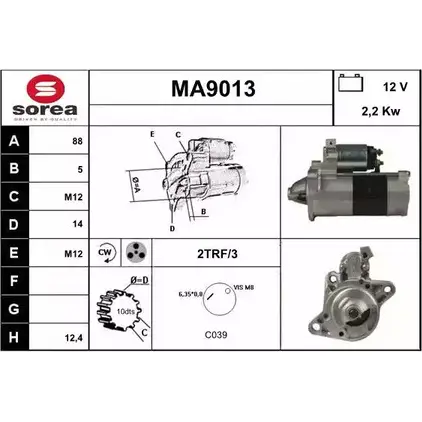 Стартер SNRA M A9013 1228710023 K6YY4P MA9013 изображение 0