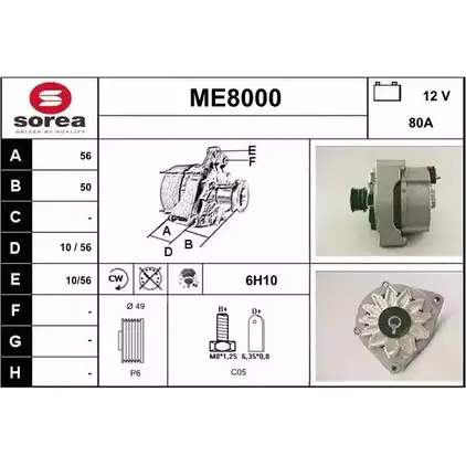 Генератор SNRA ME800 0 ME8000 1228710071 M8AC9 изображение 0