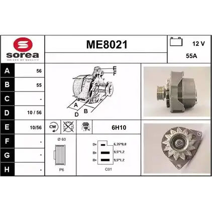 Генератор SNRA ME8021 1228710173 ME80 21 A6Q10 изображение 0