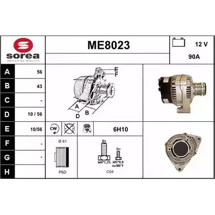 Генератор SNRA 1228710181 ME8 023 TK8W6 ME8023 изображение 0