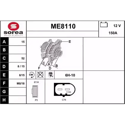 Генератор SNRA PAU9C WB ME8110 DVU4EK 1228710795 изображение 0