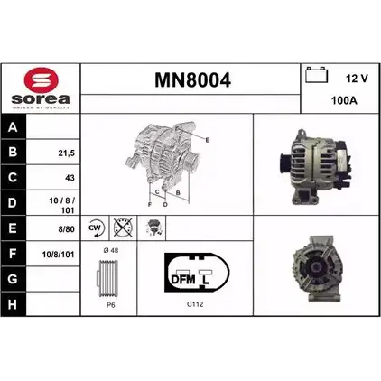 Генератор SNRA MN80 04 MN8004 GGYN6GG 1228712075 изображение 0