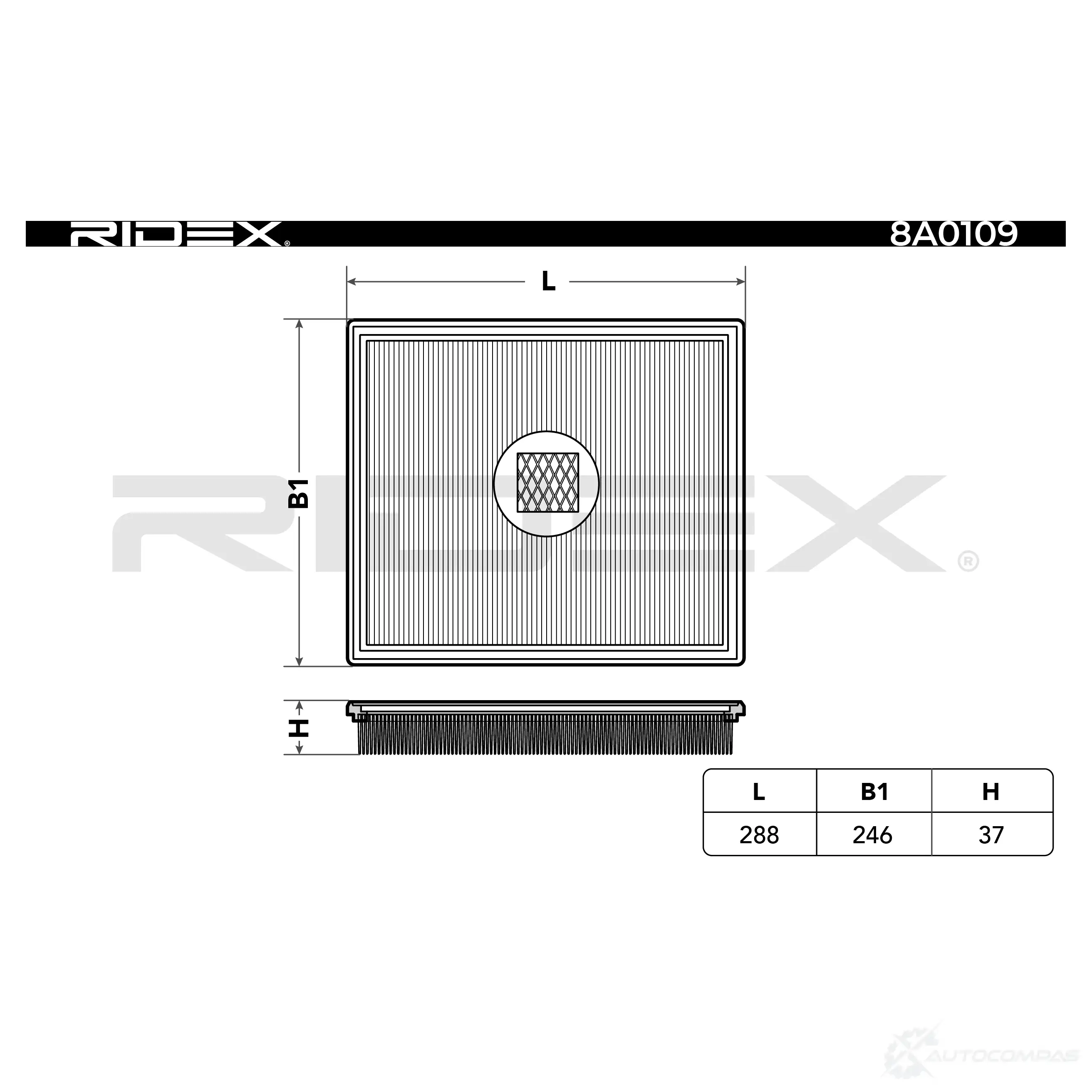 Воздушный фильтр RIDEX NB1 JAW1 1437723079 8a0109 изображение 1