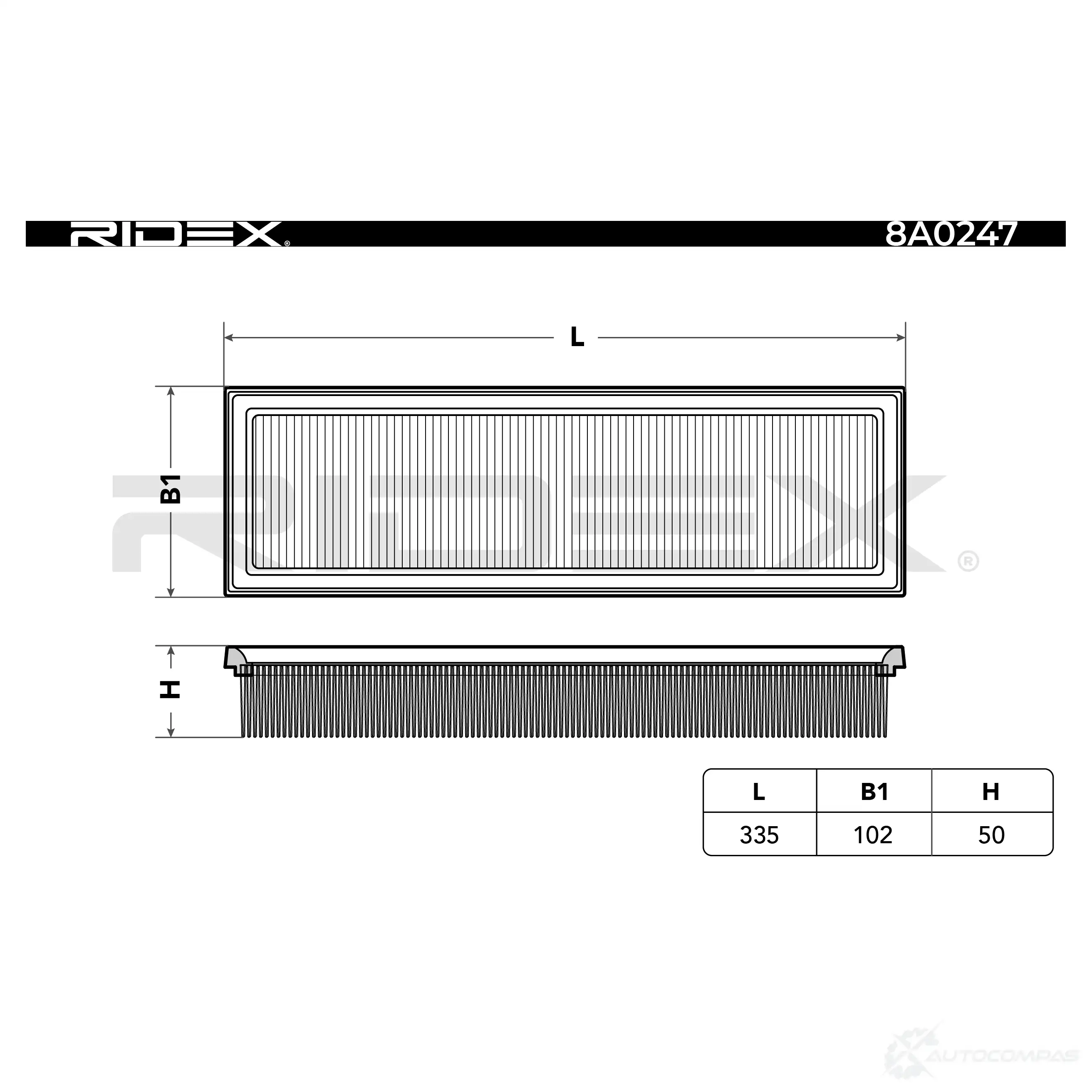 Воздушный фильтр RIDEX 8a0247 1437723237 ADI MIF7 изображение 2