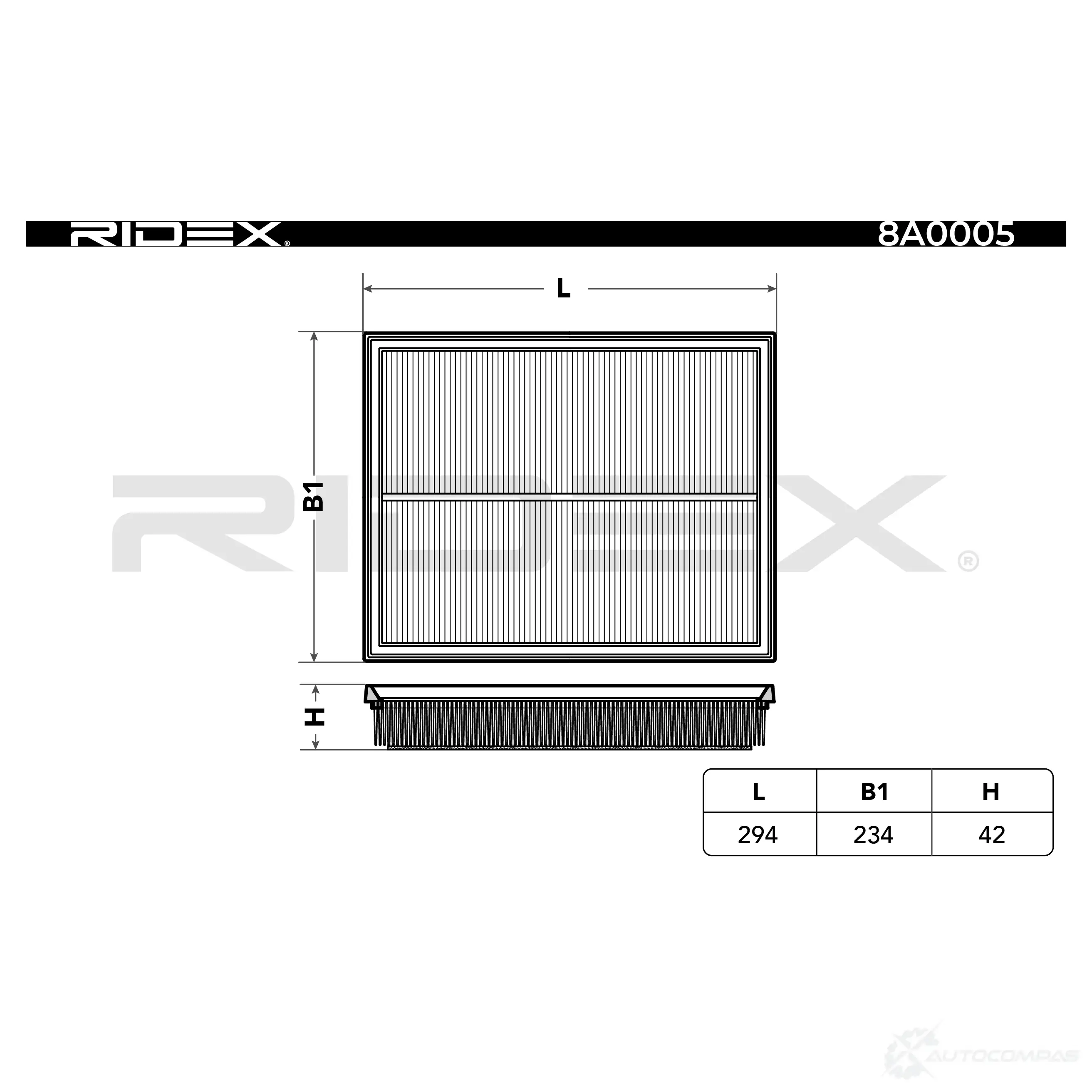 Воздушный фильтр RIDEX 7ZX UXE 8a0005 1437724185 изображение 5
