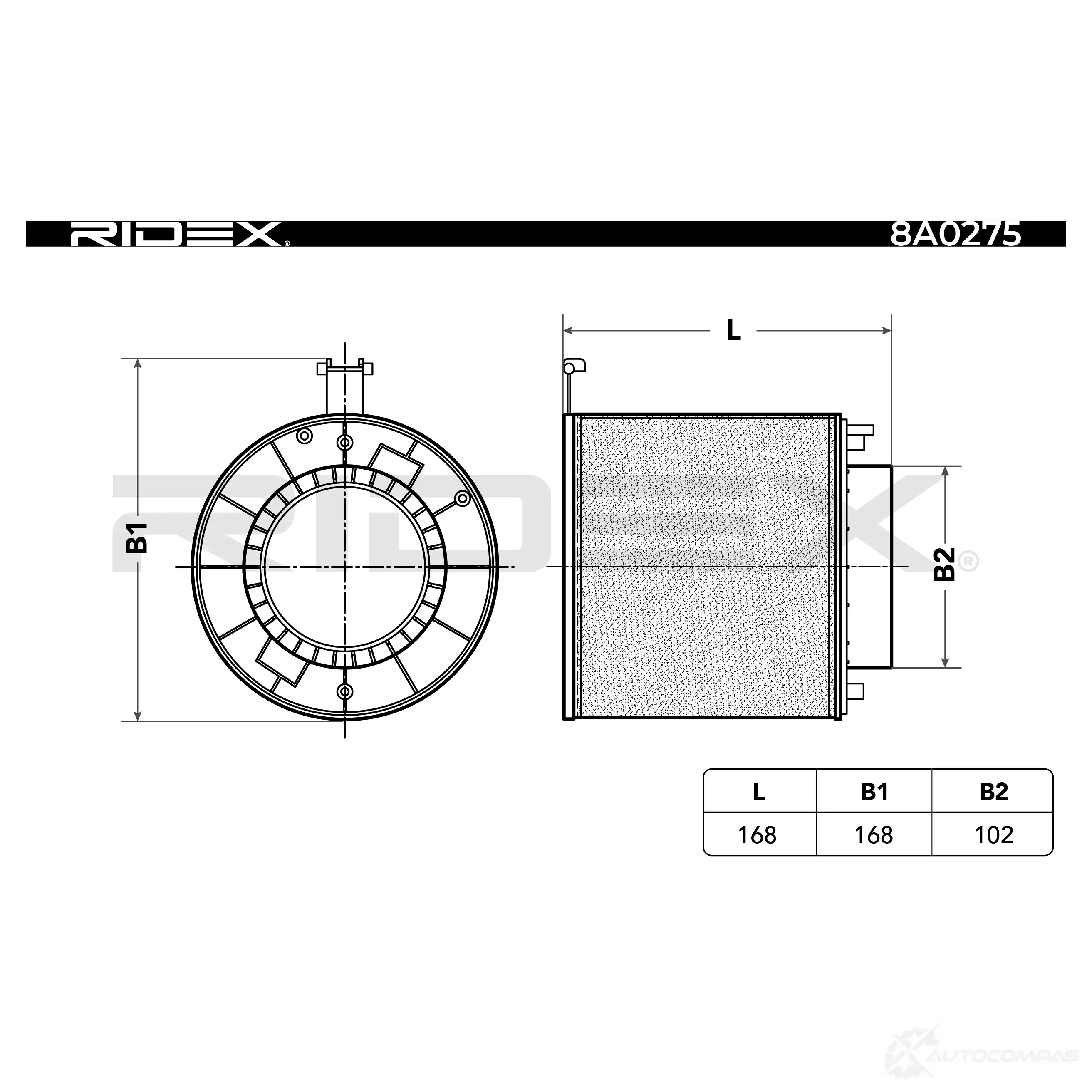 Воздушный фильтр RIDEX 6 2WS8 8a0275 1437724950 изображение 4