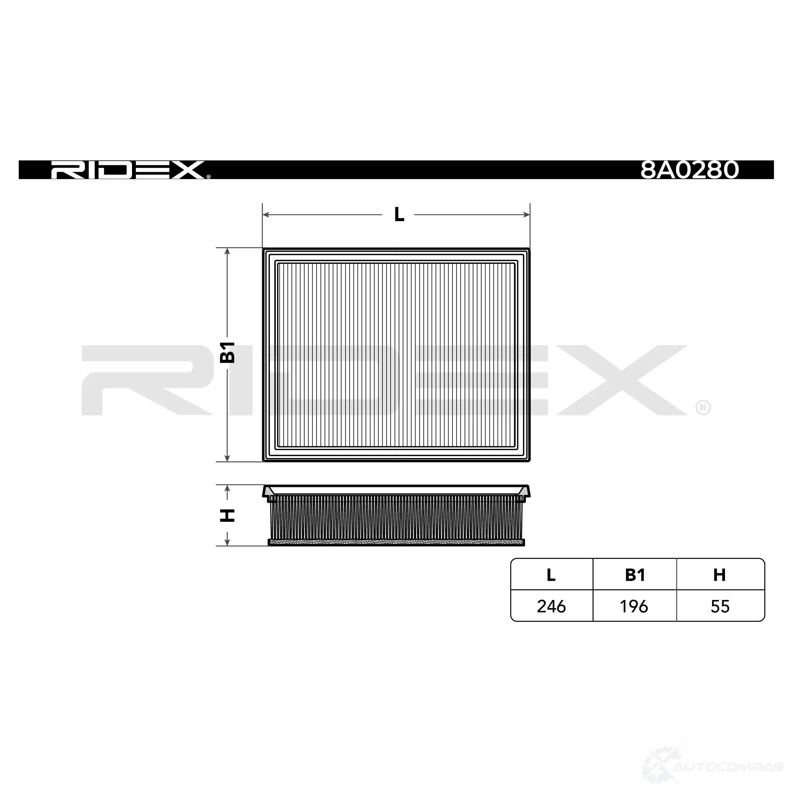 Воздушный фильтр RIDEX 8a0280 Z 5QDJ 1437722332 изображение 1