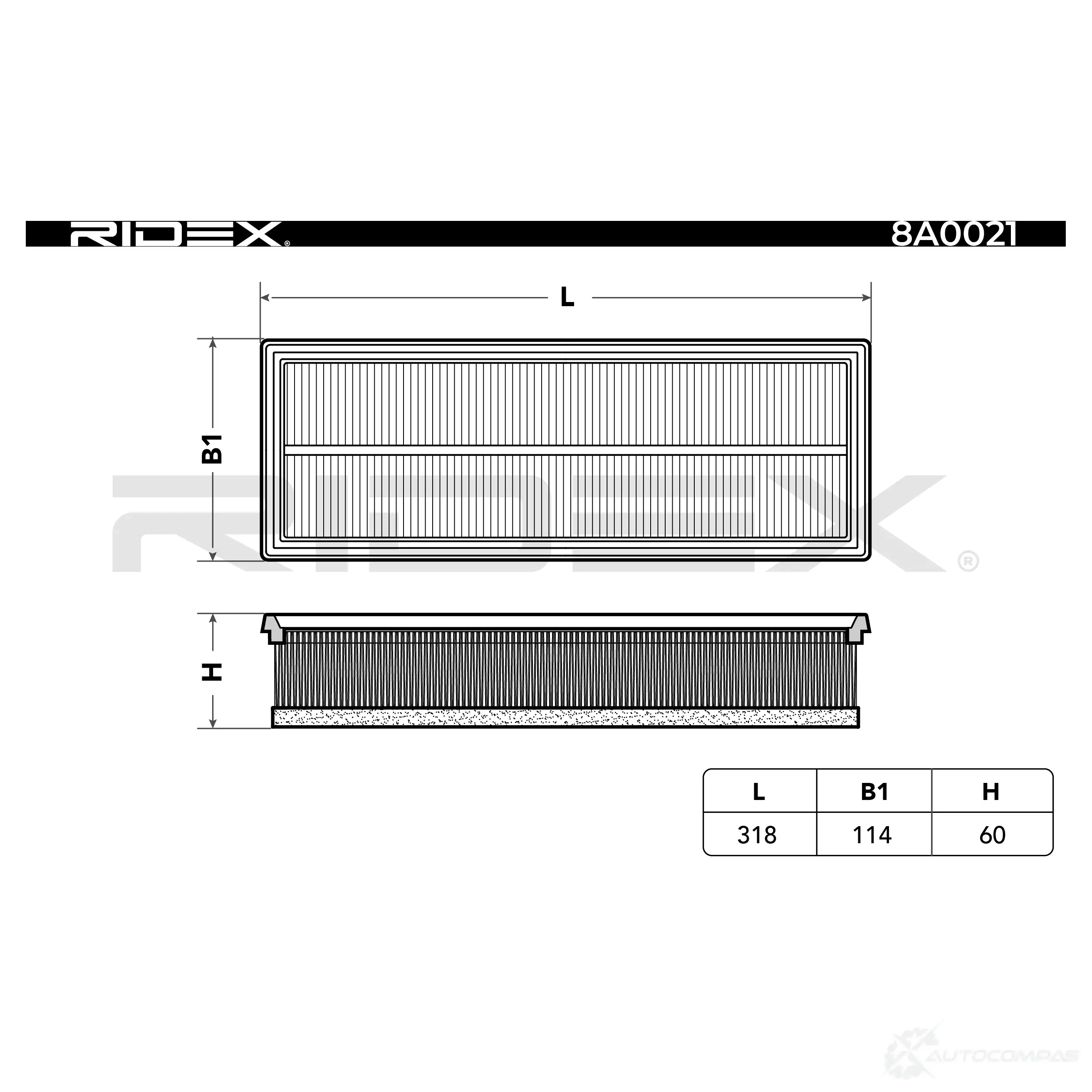 Воздушный фильтр RIDEX 8a0021 WQ 6E3 1437723741 изображение 5