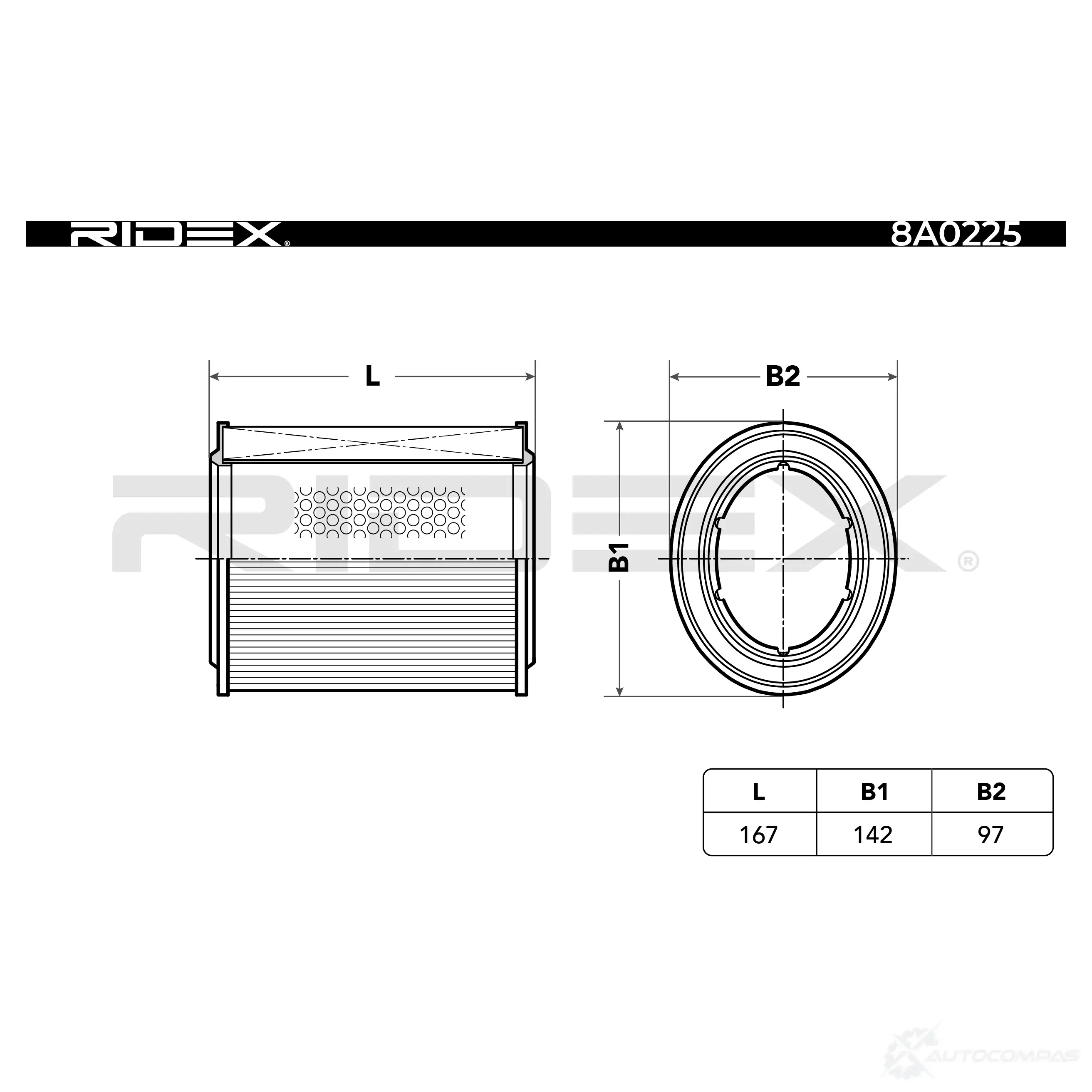 Воздушный фильтр RIDEX U SYJ1 8a0225 1437722347 изображение 4