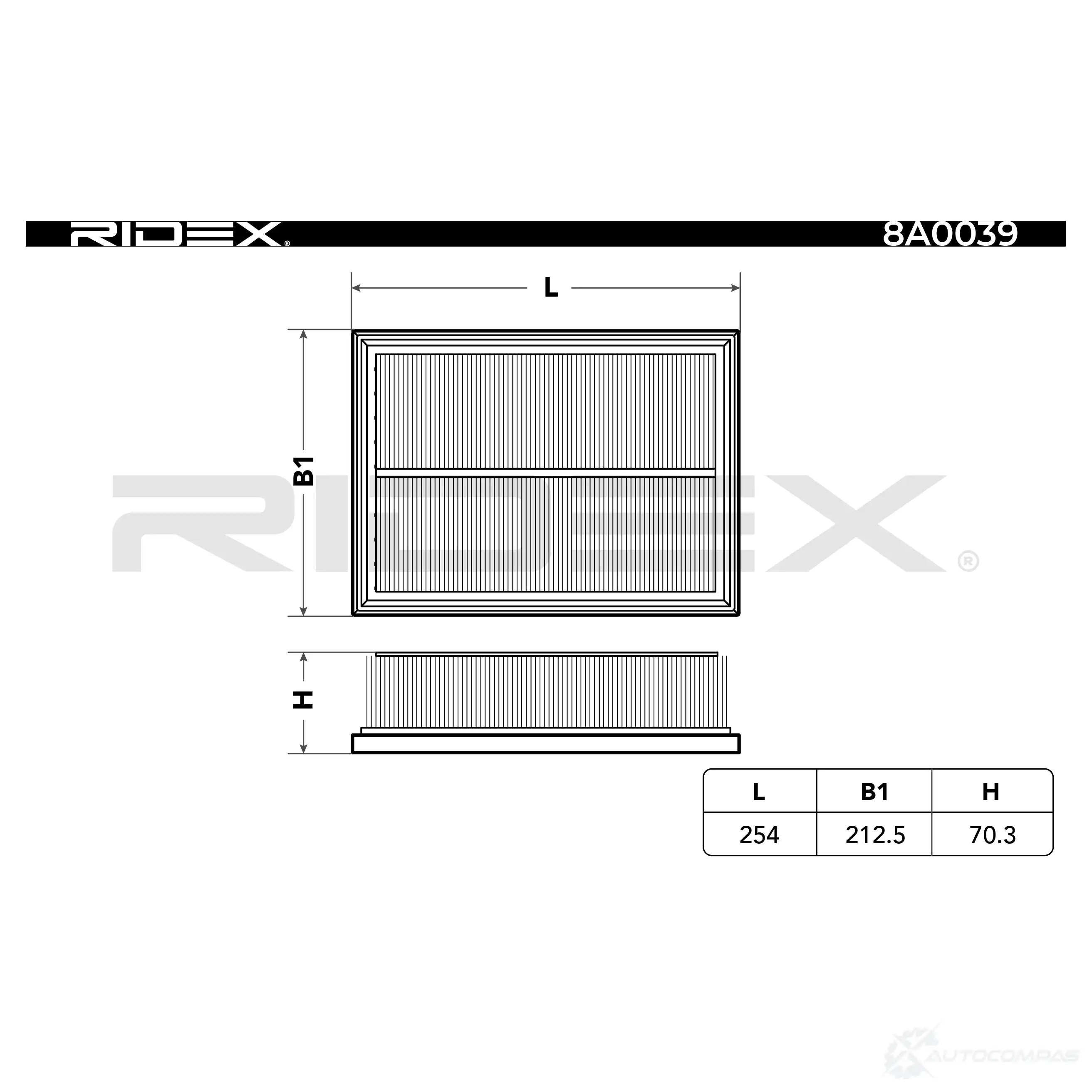 Воздушный фильтр RIDEX 1437723563 PJ8R P 8a0039 изображение 5