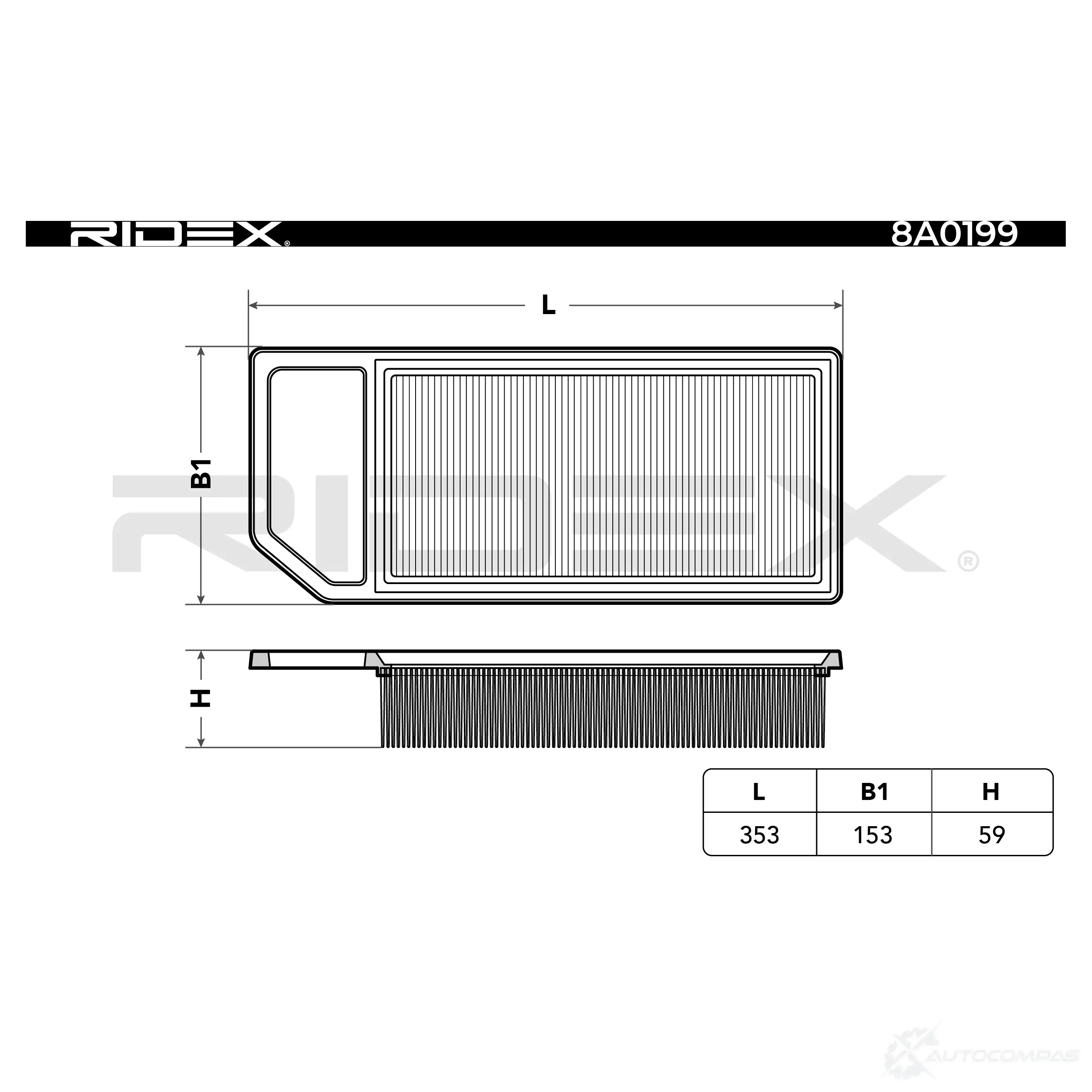 Воздушный фильтр RIDEX G6T HJ 1437723094 8a0199 изображение 4