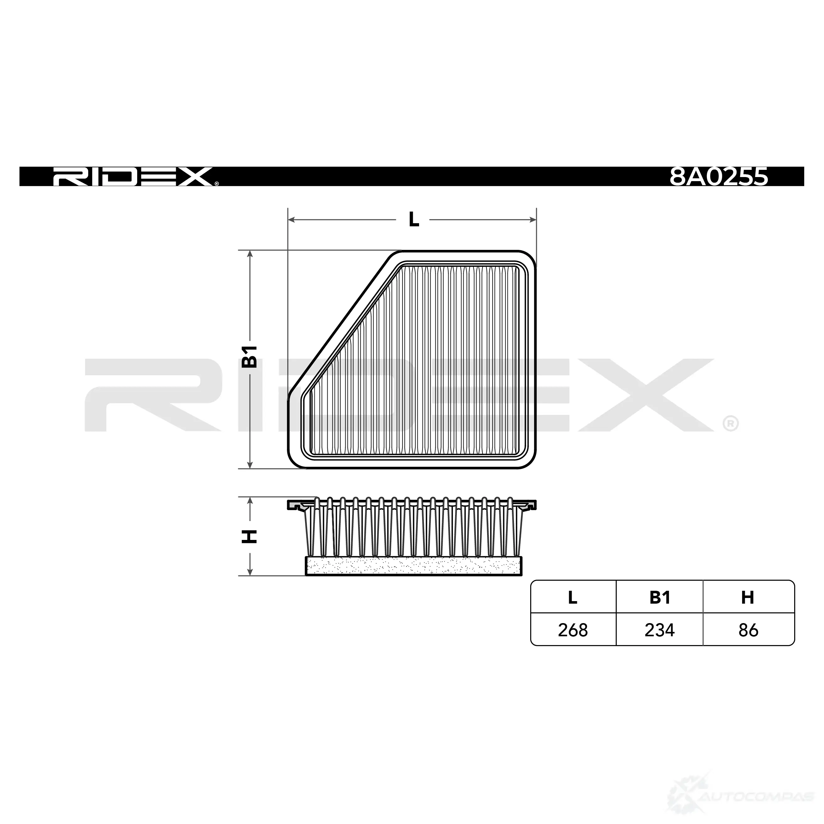 Воздушный фильтр RIDEX 1437724508 8a0255 8RCUO U7 изображение 5