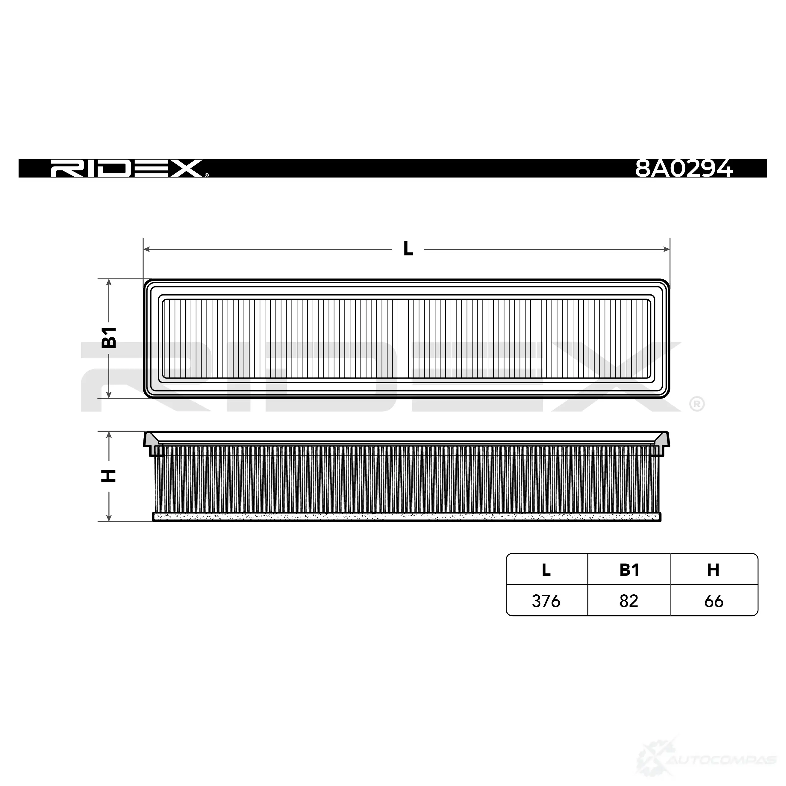 Воздушный фильтр RIDEX 8a0294 1437722619 16 PQTZH изображение 6