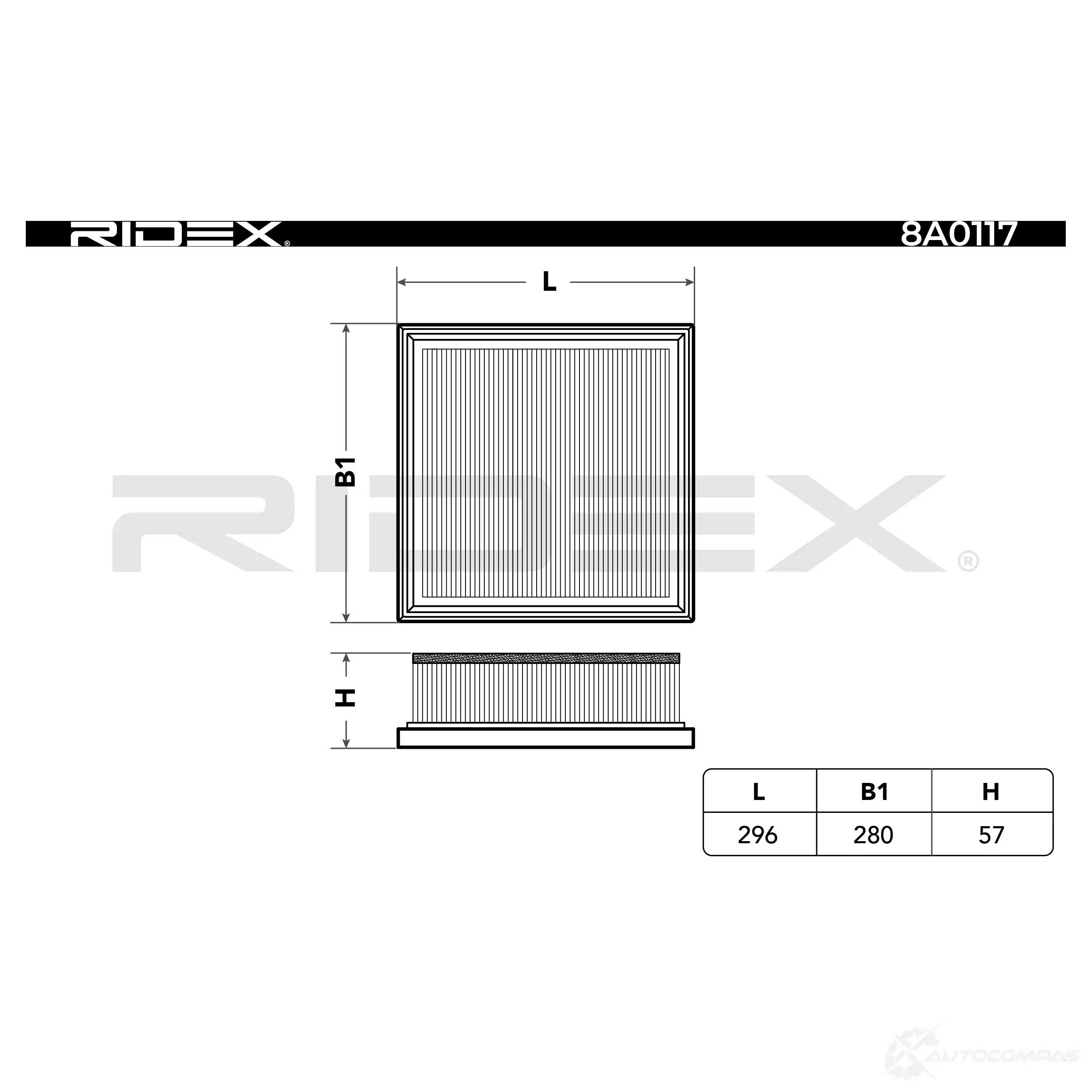 Воздушный фильтр RIDEX 8a0117 2GXJW 62 1437723898 изображение 1