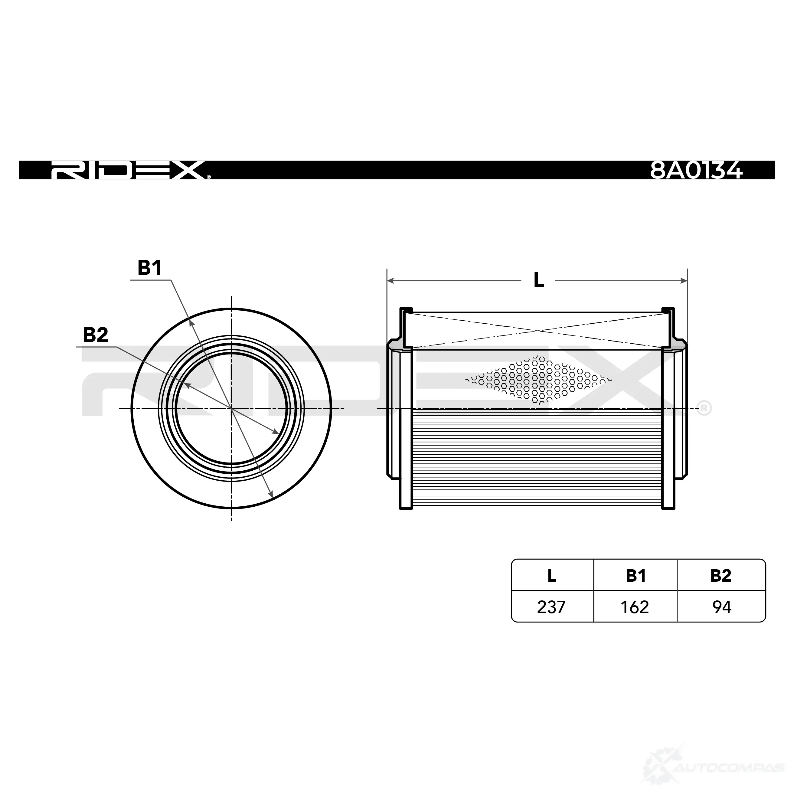 Воздушный фильтр RIDEX 305V KG 1437724924 8a0134 изображение 2