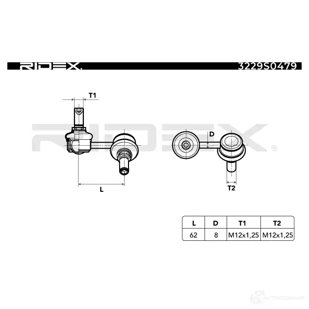 Стойка стабилизатора, тяга RIDEX 3229s0479 8T MQG 1437679426 изображение 7