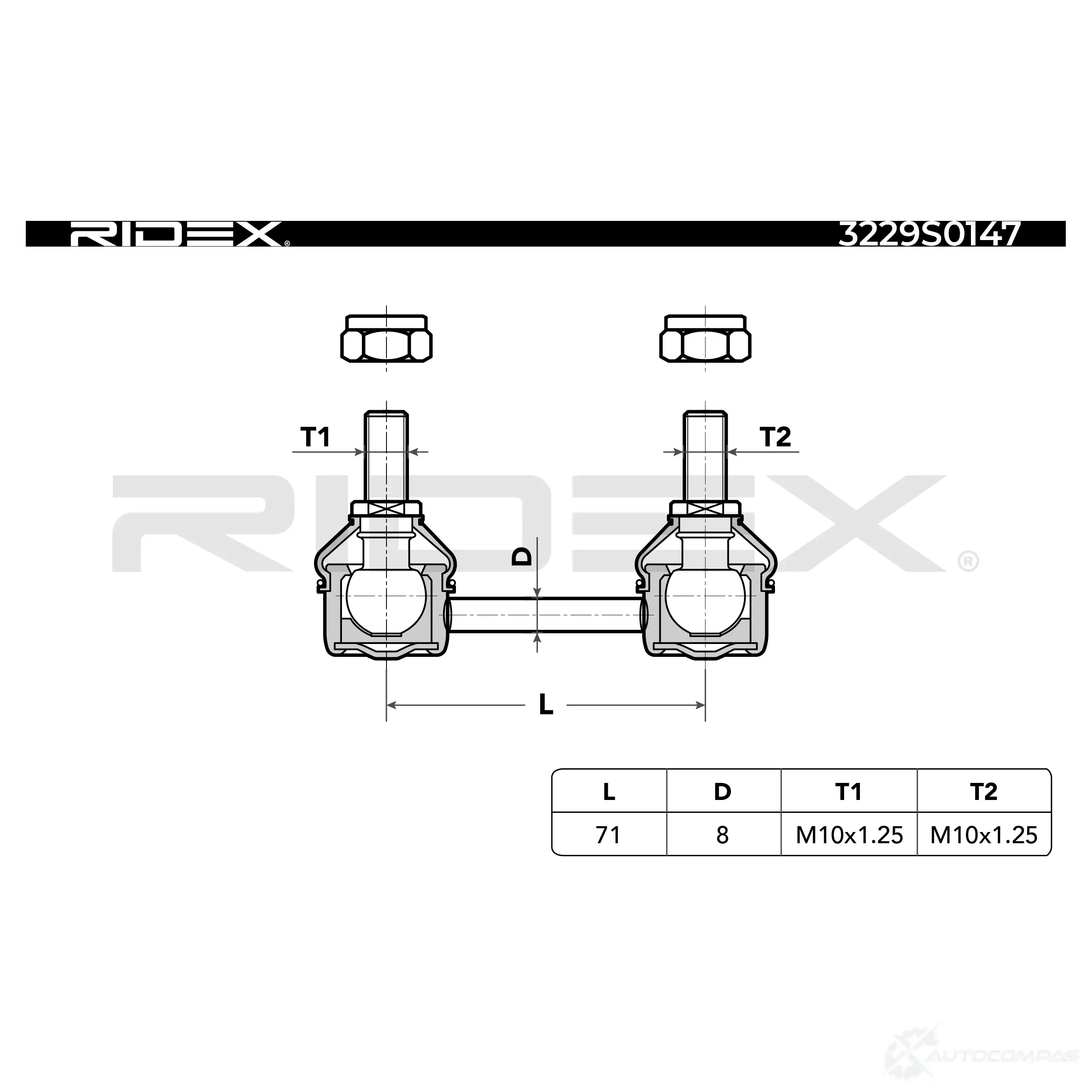 Стойка стабилизатора, тяга RIDEX 1437677780 3229s0147 8I0 758 изображение 5