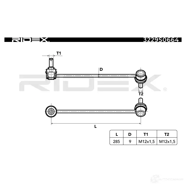 Стойка стабилизатора, тяга RIDEX XZ CSNE 3229s0664 1437679117 изображение 4