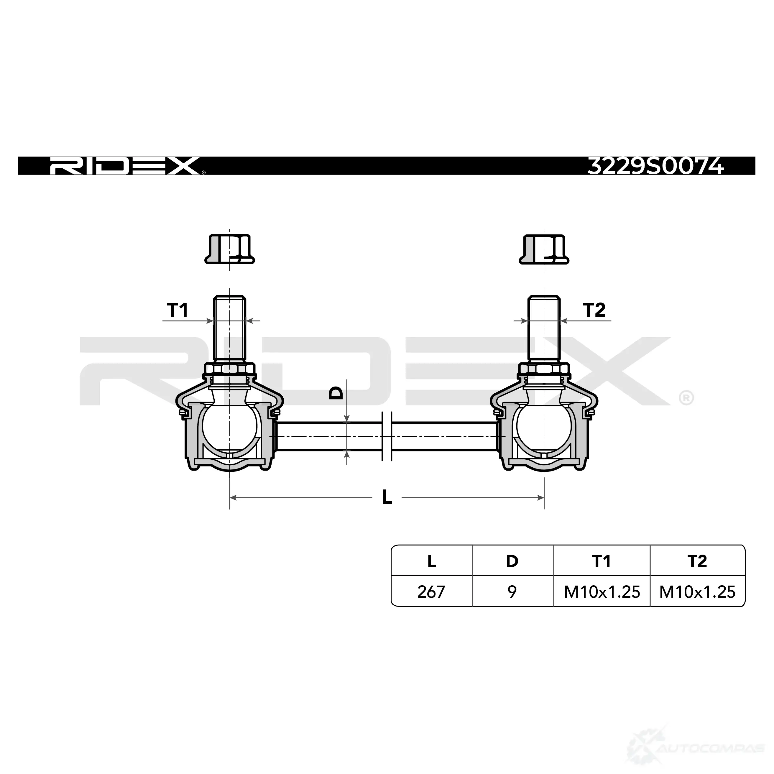 Стойка стабилизатора, тяга RIDEX 3229s0074 1437678540 SGA0 IR изображение 1