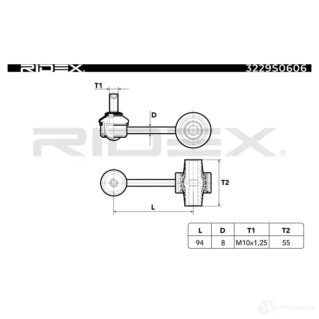 Стойка стабилизатора, тяга RIDEX MZ6 RO 1437678897 3229s0606 изображение 5