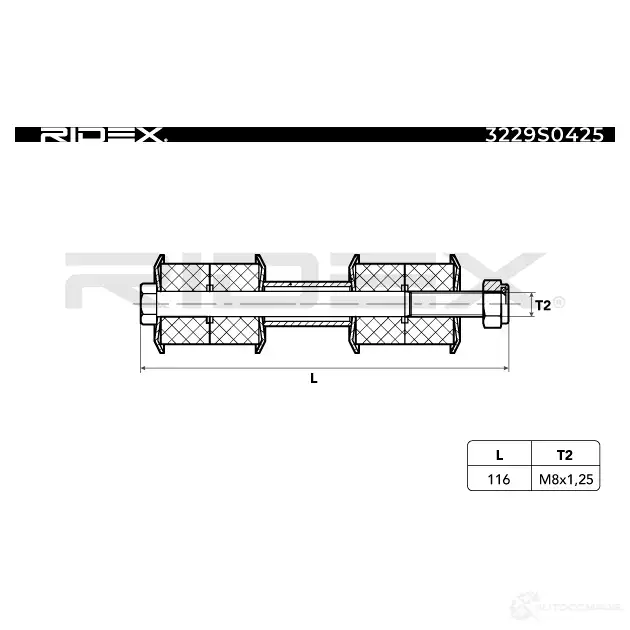 Стойка стабилизатора, тяга RIDEX 1437678148 T36EDW 6 3229s0425 изображение 5