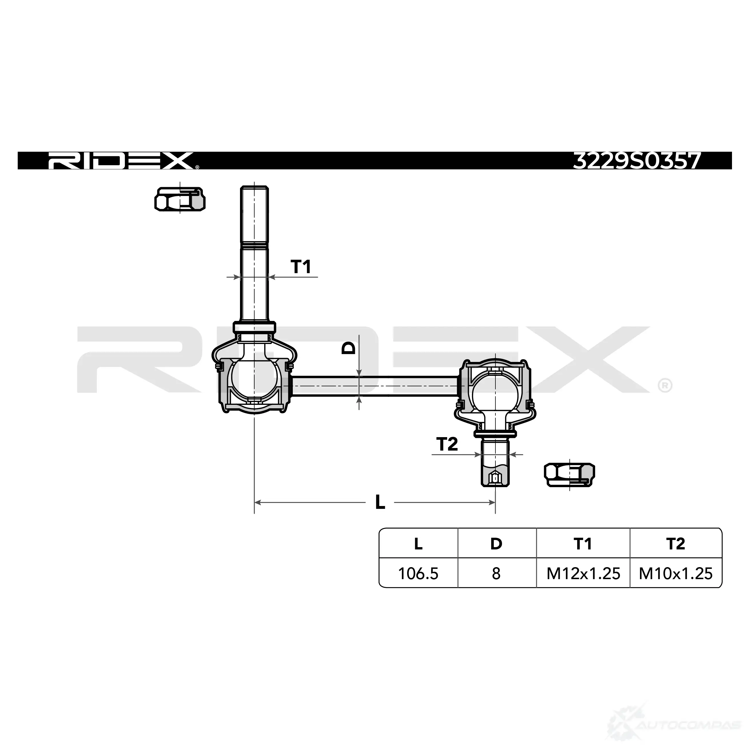 Стойка стабилизатора, тяга RIDEX 0 2CWR94 3229s0357 1437678039 изображение 6