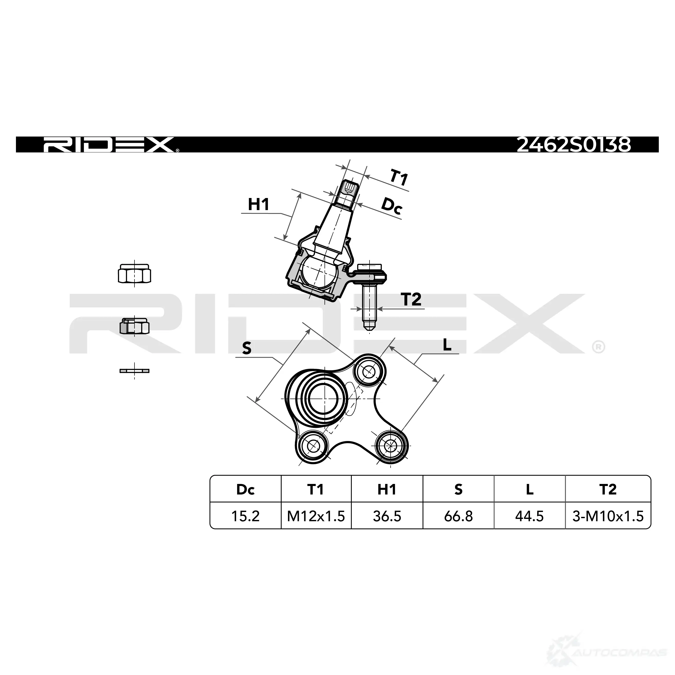 Шаровая опора RIDEX 2462s0138 1437703022 2 UL8D изображение 2