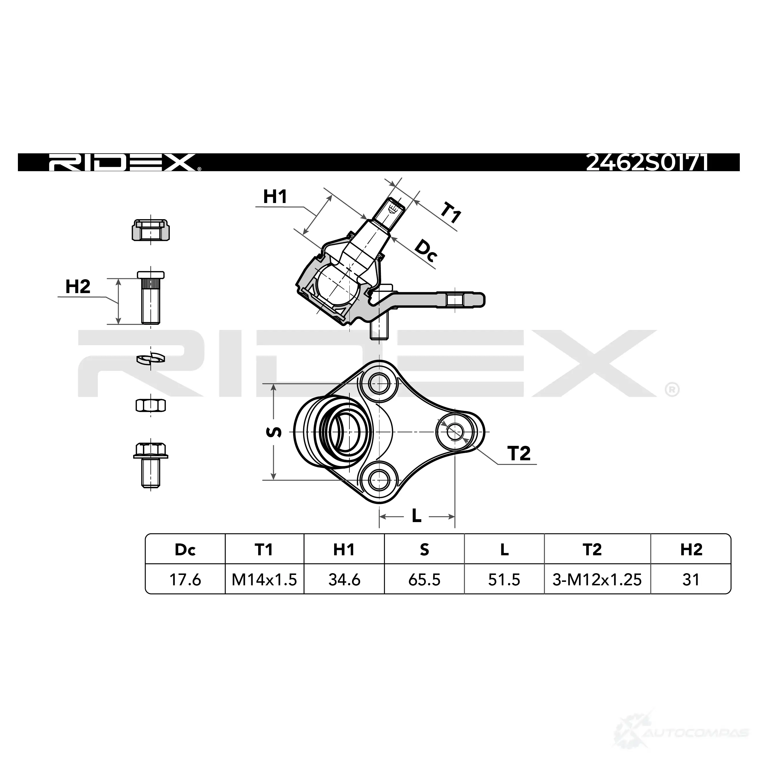 Шаровая опора RIDEX 2462s0171 B41SV H0 1437703273 изображение 3