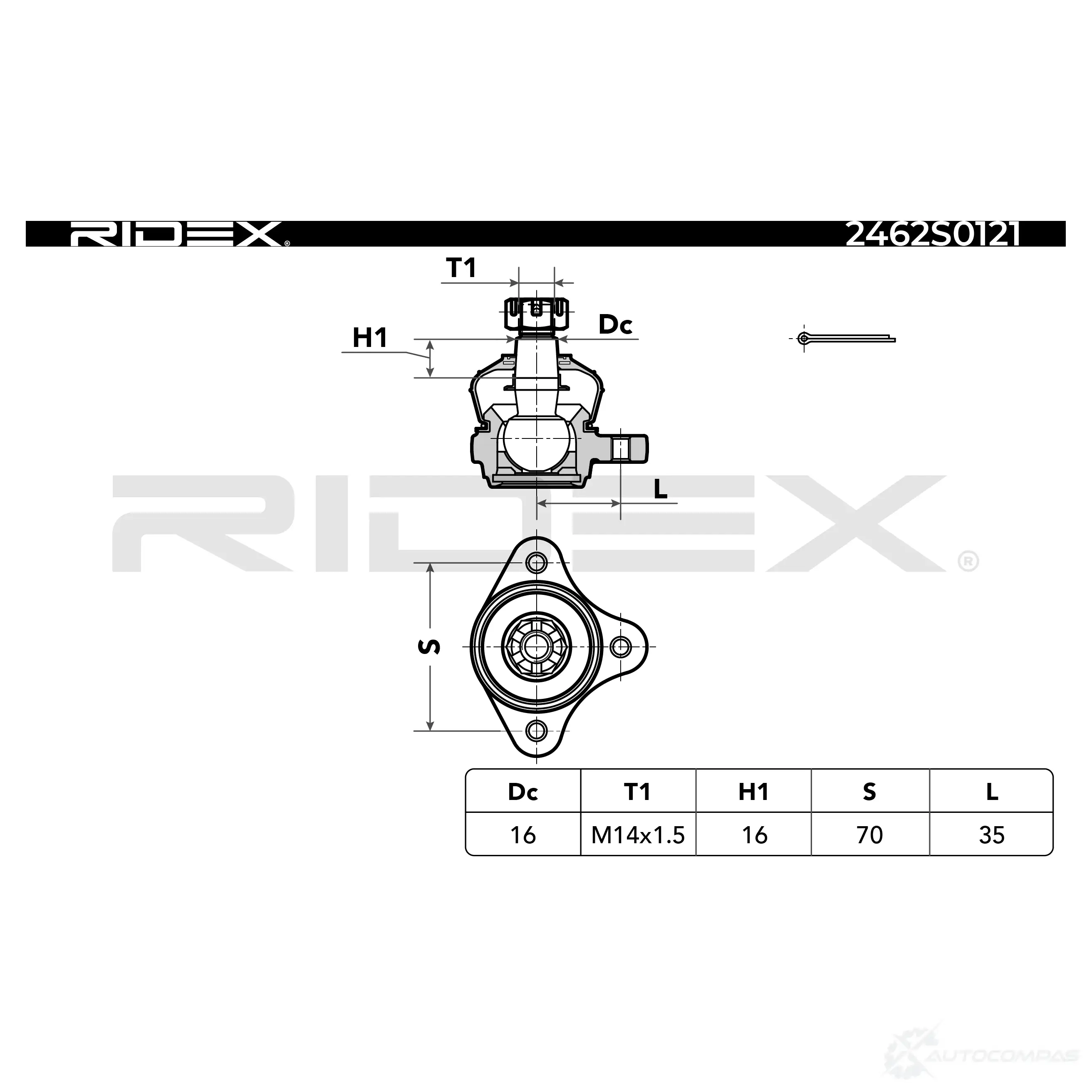 Шаровая опора RIDEX 2462s0121 1437702317 YHZ DAQ1 изображение 5