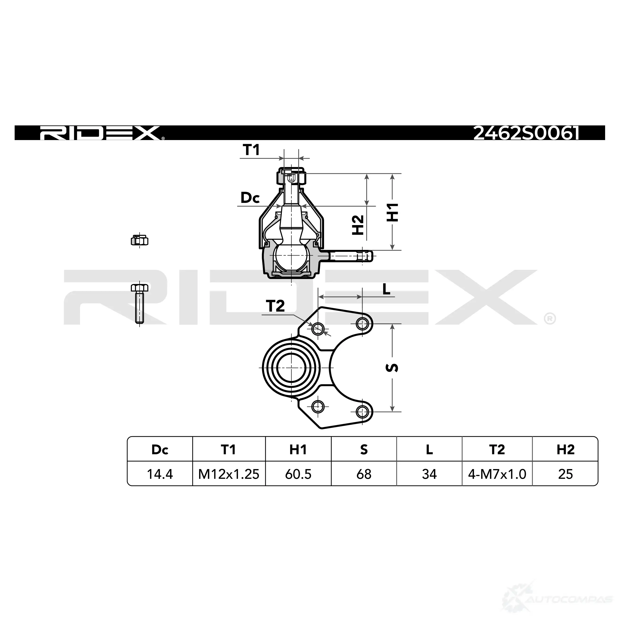 Шаровая опора RIDEX 2462s0061 7LN EX 1437702359 изображение 4