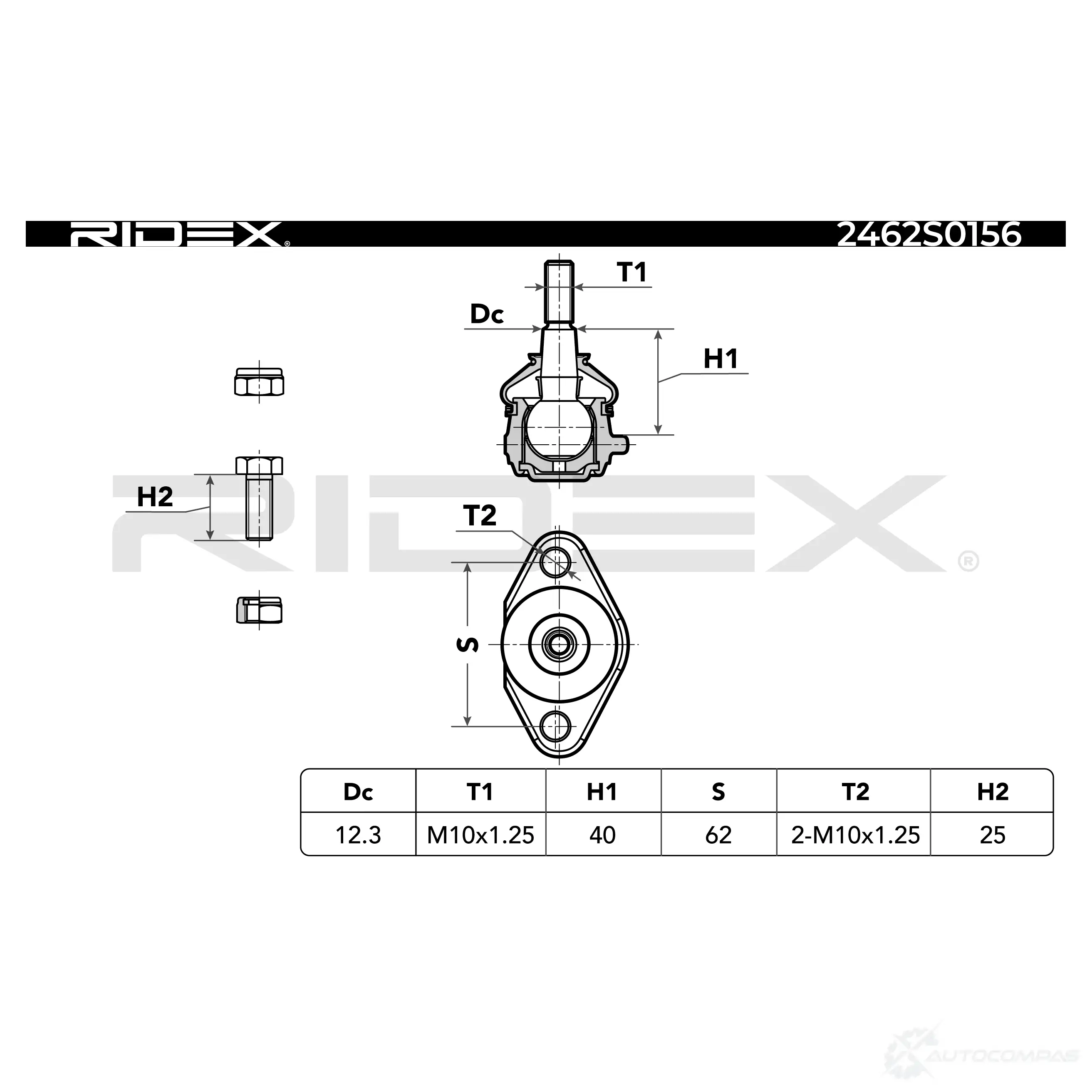 Шаровая опора RIDEX 1437702915 29 F33ZZ 2462s0156 изображение 4