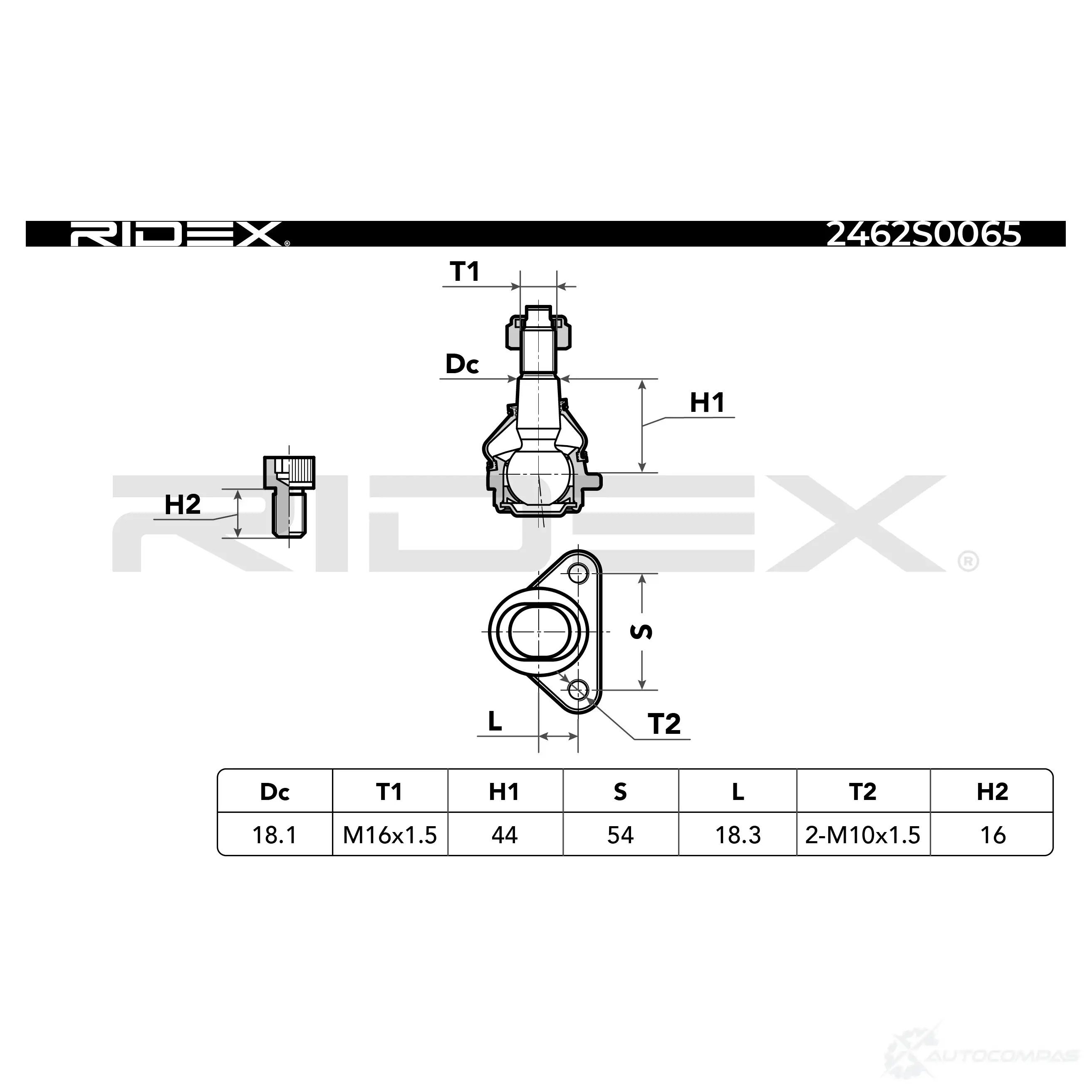 Шаровая опора RIDEX 1437702481 W3 K75 2462s0065 изображение 4