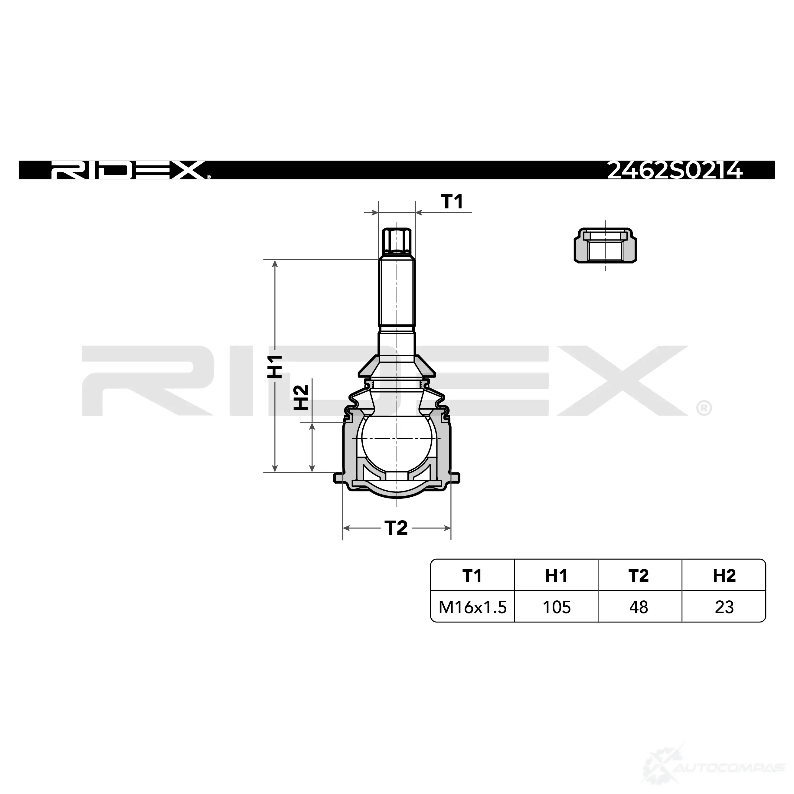 Шаровая опора RIDEX JA 2NC 2462s0214 1437702532 изображение 9