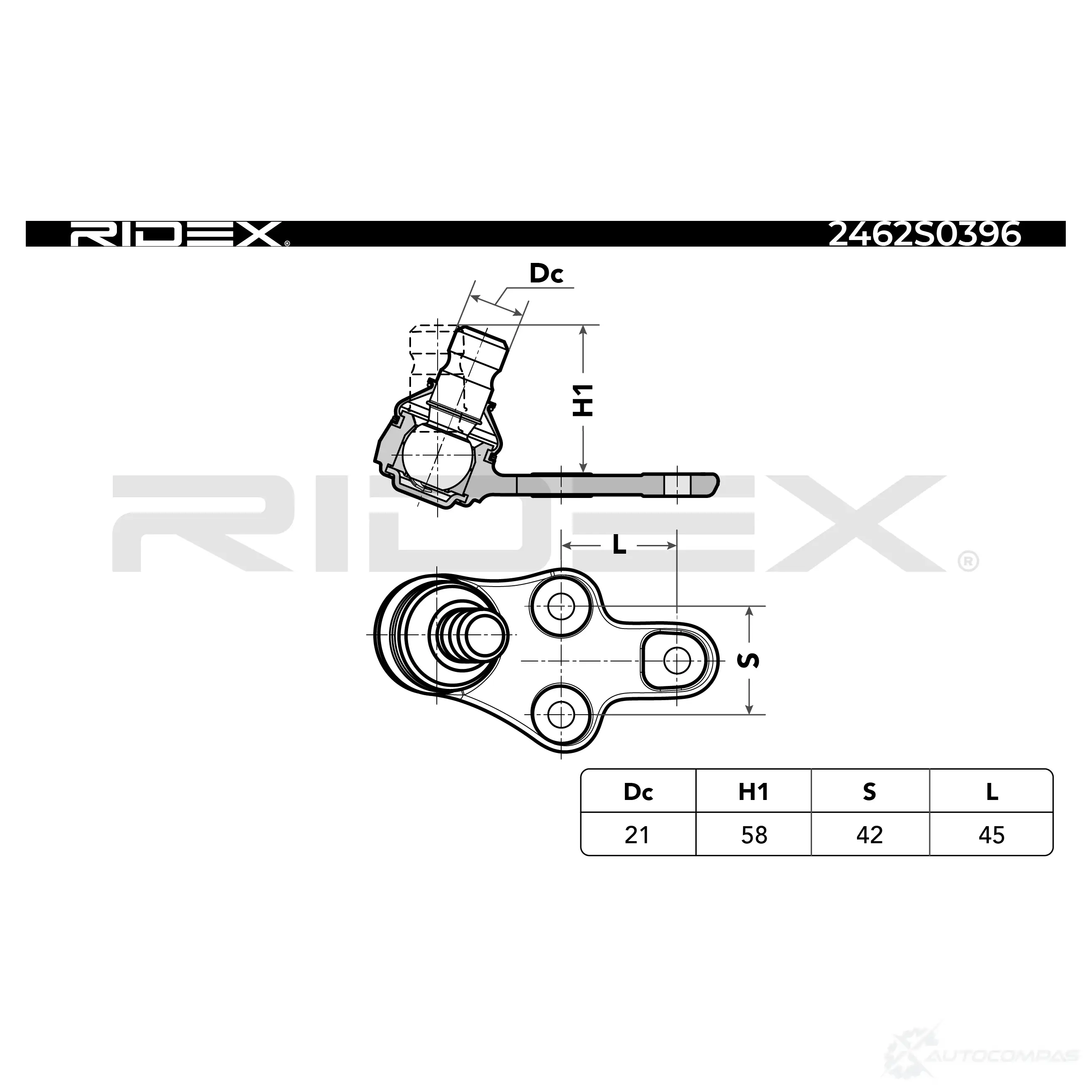 Шаровая опора RIDEX 24HQ M4 1437702945 2462s0396 изображение 4