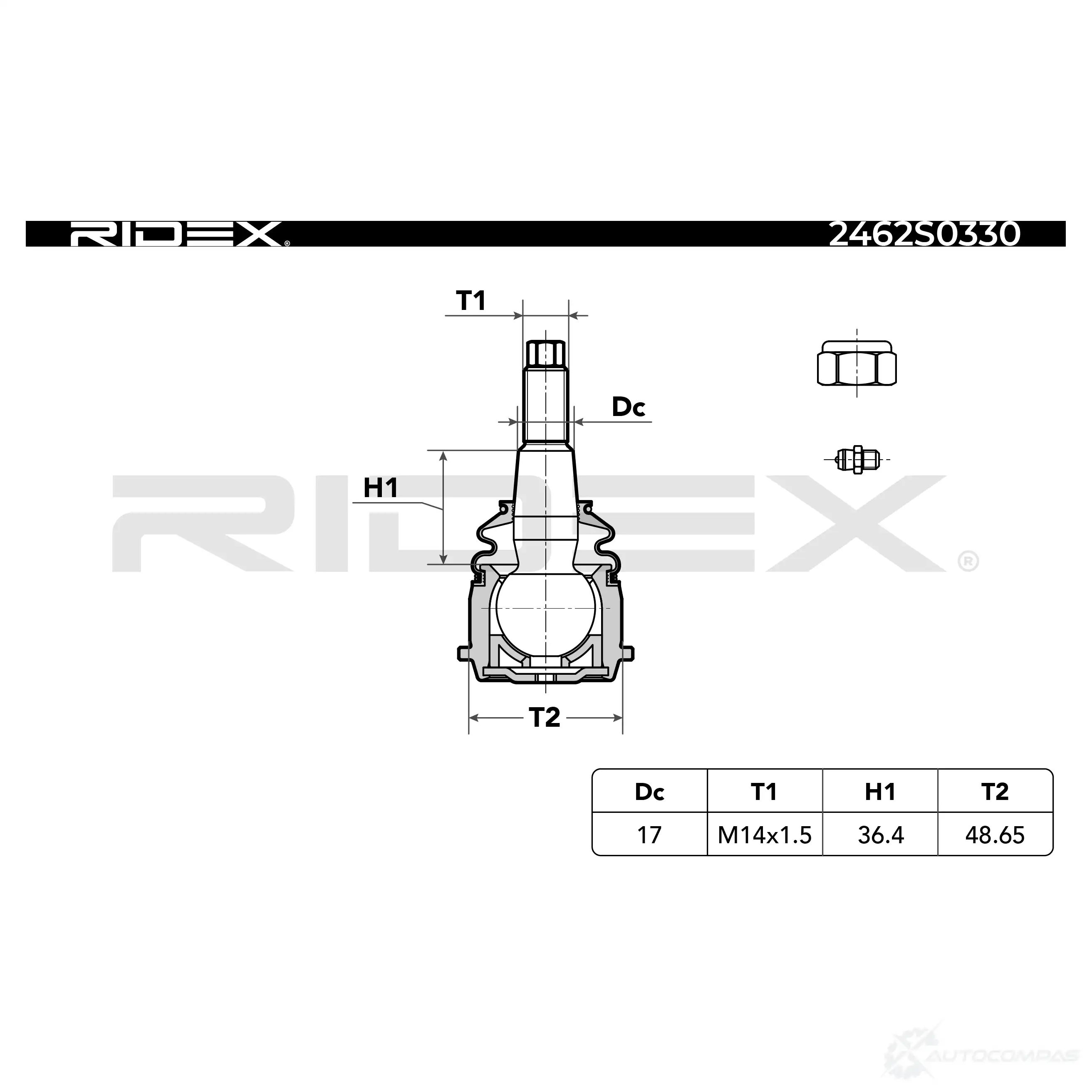 Шаровая опора RIDEX V KORLQ3 2462s0330 1437702973 изображение 4