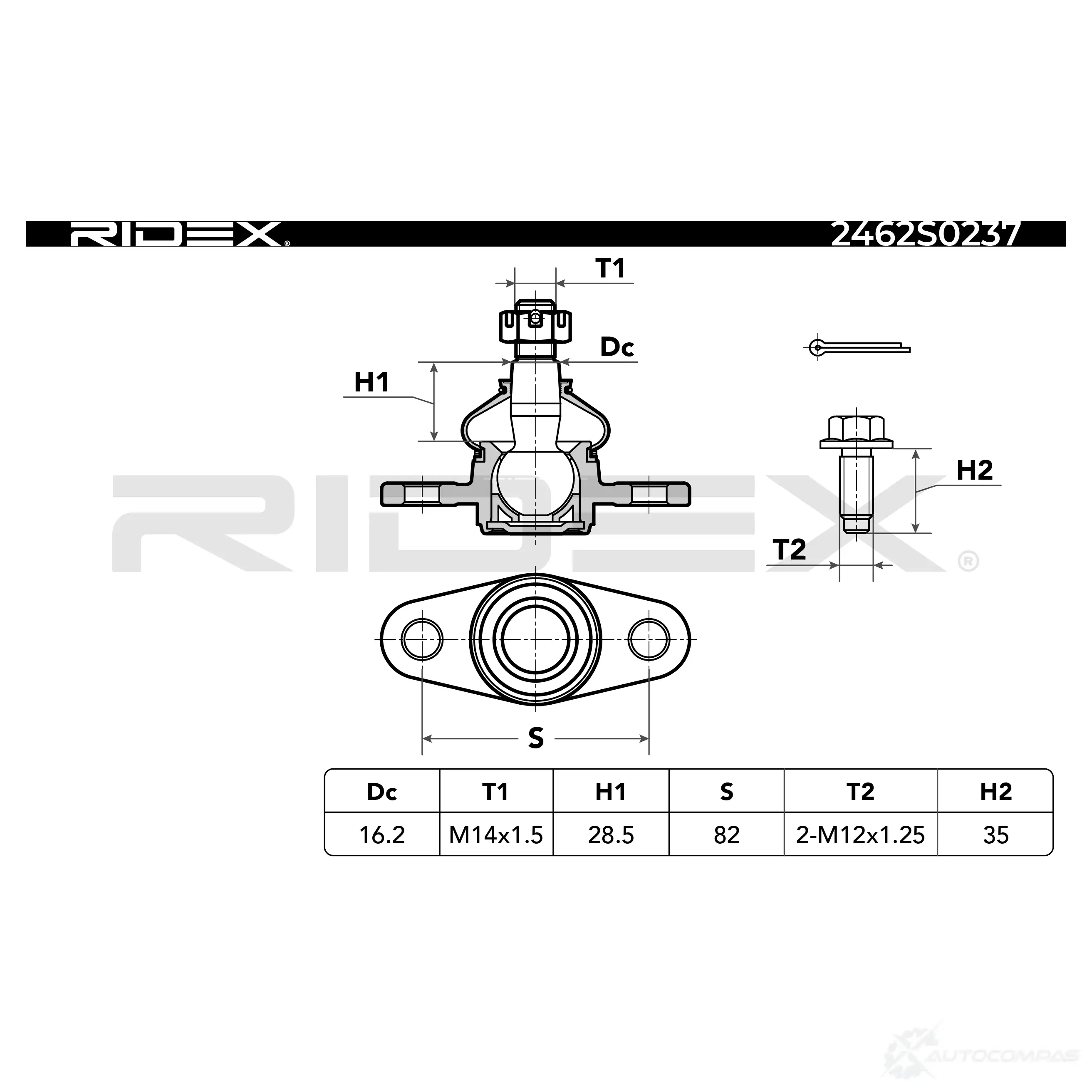 Шаровая опора RIDEX X418 XF 1437702310 2462s0237 изображение 4