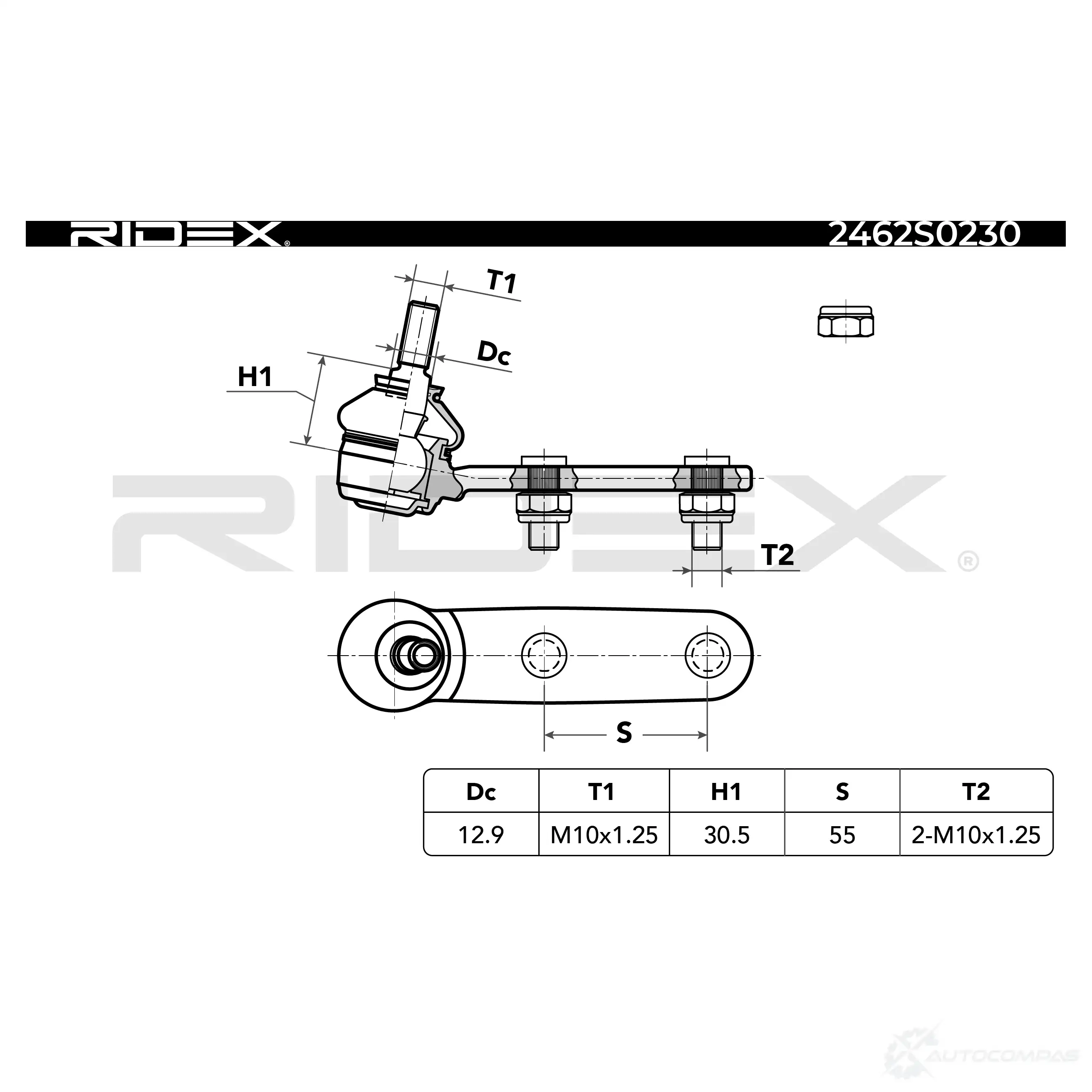 Шаровая опора RIDEX 1437703267 2462s0230 P NBO0Z изображение 4