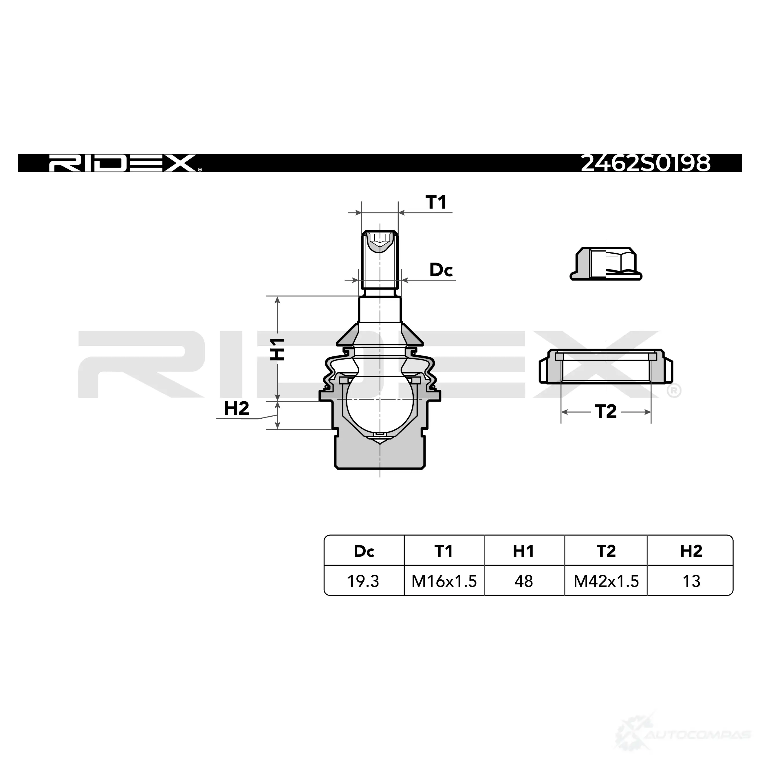 Шаровая опора RIDEX N IOXZ 2462s0198 1437702958 изображение 2