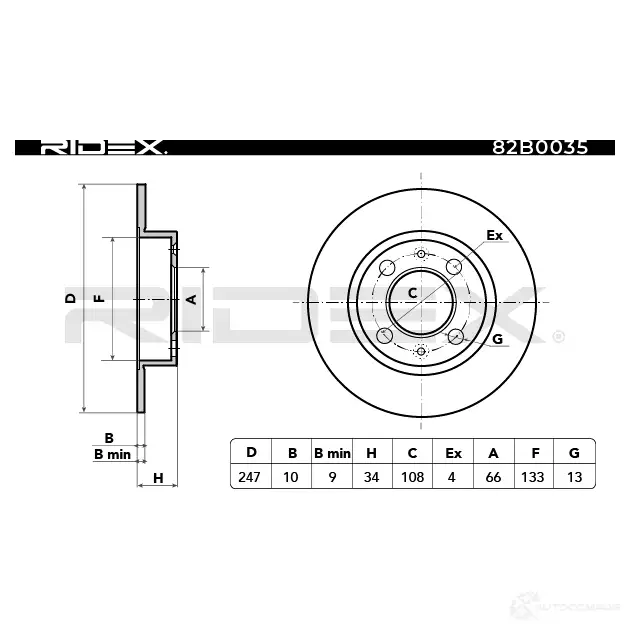 Тормозной диск RIDEX 82b0035 9XK J2 1437705886 изображение 3