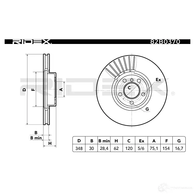 Тормозной диск RIDEX 82b0370 QOW HIS4 1437709491 изображение 4