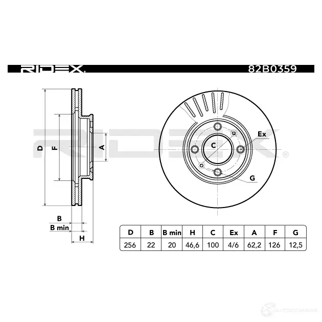 Тормозной диск RIDEX OA4O B 82b0359 1437707782 изображение 5