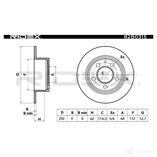 Тормозной диск RIDEX 82b0315 B A9QC 1437710112 изображение 3