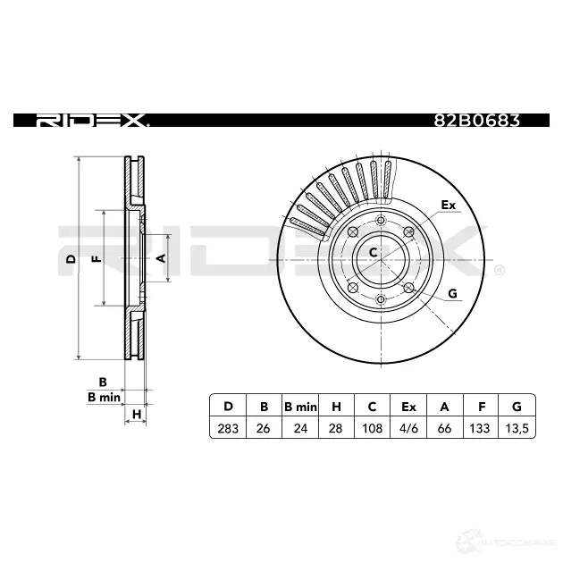 Тормозной диск RIDEX 82b0683 1437709889 W V7KP изображение 1