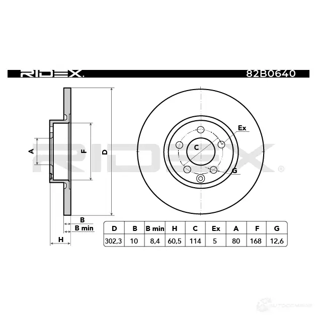 Тормозной диск RIDEX 82b0640 VE2M N 1437709349 изображение 1