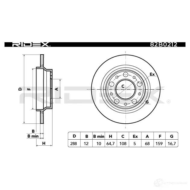 Тормозной диск RIDEX 82b0212 1437710375 ODA6 V изображение 1