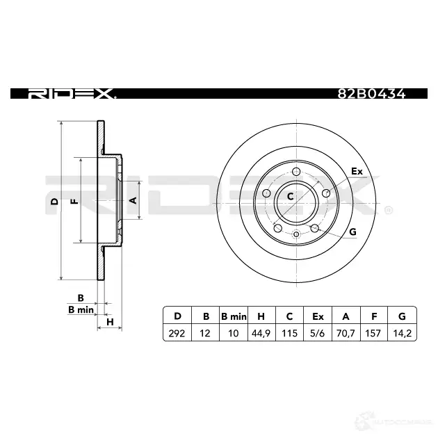 Тормозной диск RIDEX 1437709708 R95 MIX 82b0434 изображение 5