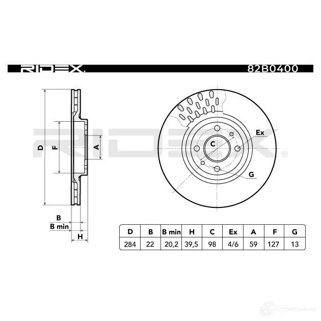 Тормозной диск RIDEX 1437707696 I LNNJR 82b0400 изображение 4