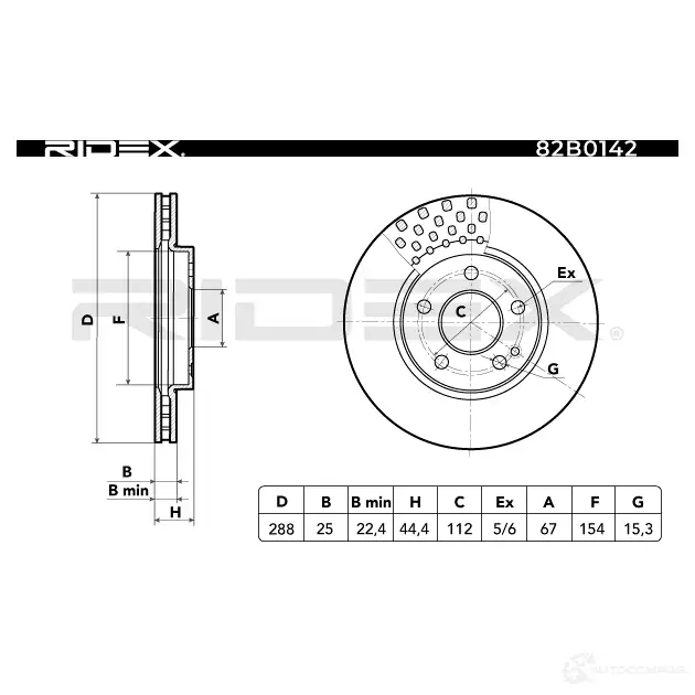 Тормозной диск RIDEX NMC X942 82b0142 1437708372 изображение 4